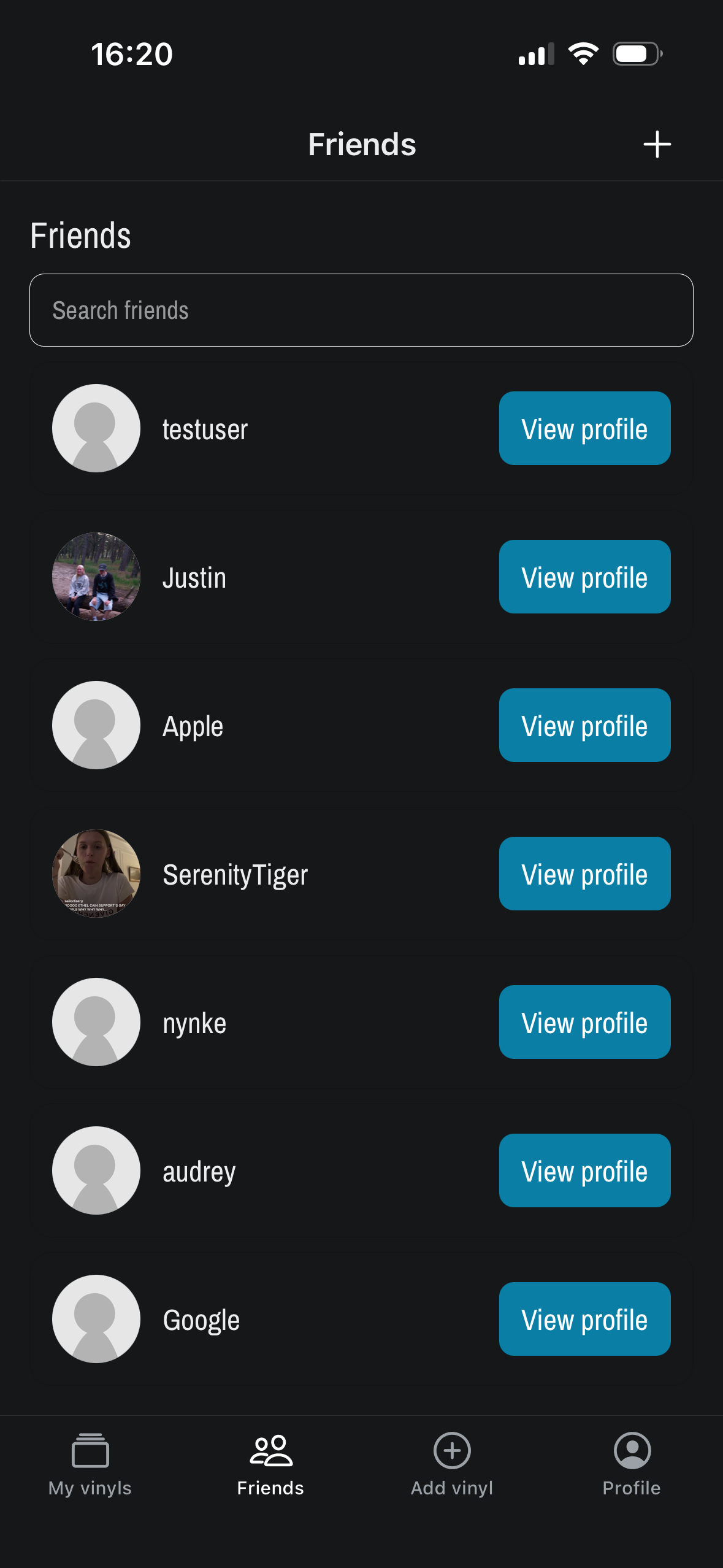 Friends screen
